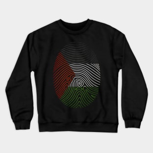 Palestine Is In My Blood - The Finger Print Palestinian Flag Crewneck Sweatshirt